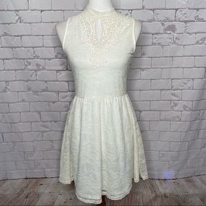H&M Divided Lace Cream Dress Size 8